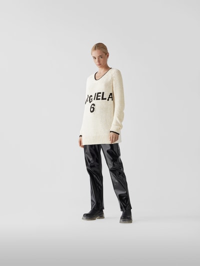 MM6 Maison Margiela Pullover mit Label-Print Offwhite 1