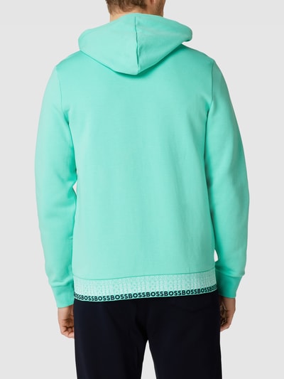 BOSS Green Sweatjacke mit Logo-Stitchings Modell 'Saggy' Hellgrün 5