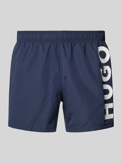 HUGO Badehose mit Label-Print Modell 'ABAS' Marine 1