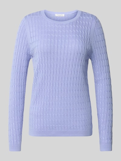 Christian Berg Woman Gebreide pullover met kabelpatroon Lavendel - 2