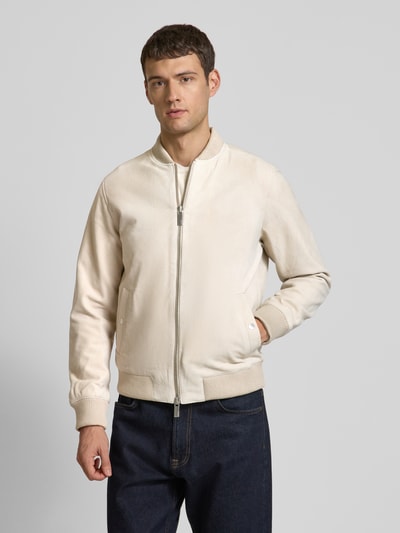 SELECTED HOMME Regular Fit Bomberjacke aus echtem Ziegenleder Modell 'ARCHIVE' Sand 4