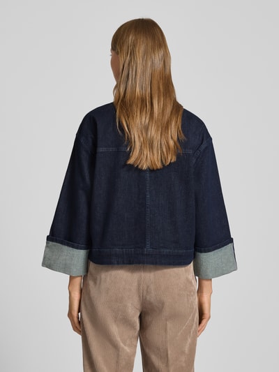 OPUS Jeansjack met platte kraag, model 'Hollice' Jeansblauw - 5