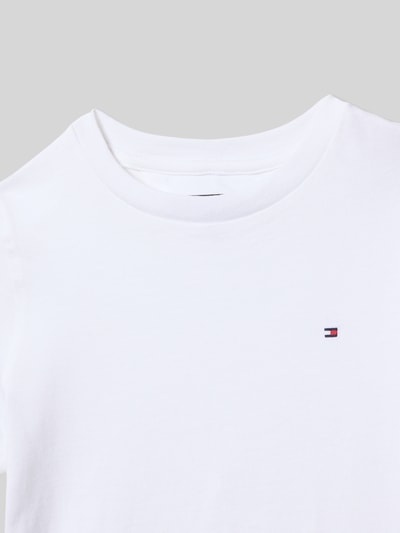 Tommy Hilfiger Kids T-shirt z bawełny organicznej z detalami z logo  Biały 2
