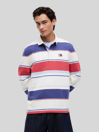 Tommy Jeans Regular Fit Rugbyshirt aus reiner Baumwolle Ecru 4