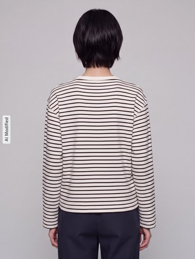 s.Oliver RED LABEL Relaxed Fit Sweatshirt aus Viskose-Mix  Offwhite 5