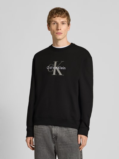 Calvin Klein Jeans Regular Fit Sweatshirt mit Logo-Print Modell 'Terry' Black 4