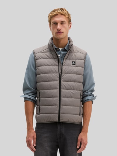 Marc O'Polo Regular Fit Weste mit Logo-Patch Hellgrau 4