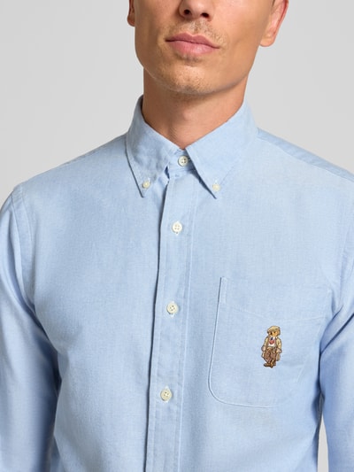 Polo Ralph Lauren Slim Fit Freizeithemd mit Button-Down-Kragen Bleu 3