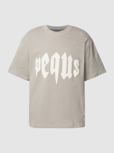 PEQUS T-shirt met labelprint Lichtgrijs - 2