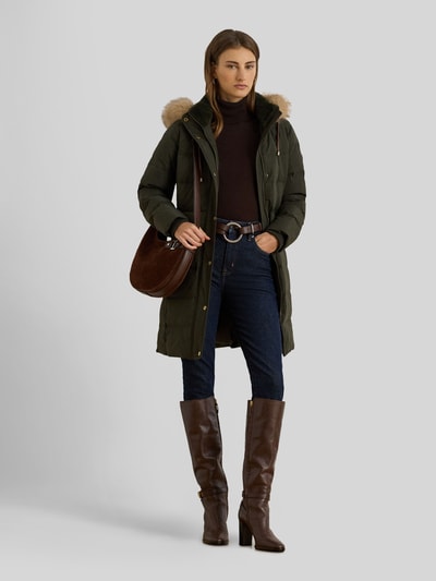 Lauren Ralph Lauren Regular Fit Daunenmantel mit Besatz aus Webpelz Gruen 1