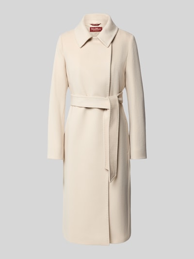 Max Mara Studio Regular fit lange robejas van zuivere scheerwol, model 'BCOLLAG' Beige - 2