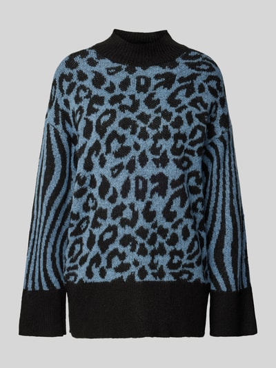 Vero Moda Regular Fit Strickpullover mit Animal-Print Modell 'MARS' Black 2