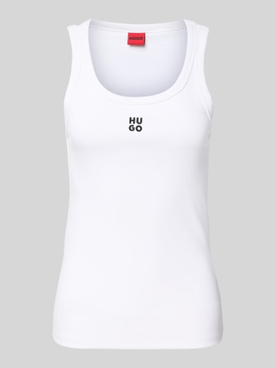 HUGO Tanktop mit Label-Stitching Modell 'Datamia' Offwhite 2