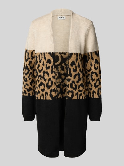 Only Regular Fit Cardigan mit Animal Print Modell 'JADE' Sand 2