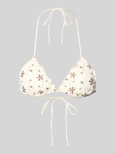 Produktfoto, Bikini-Oberteil in Triangel-Optik Modell 'Sagittarius' von MC2 Saint Barth aus Elastischer-Material-Mix mit Slim-Fit und Florales-Allover-Stitching