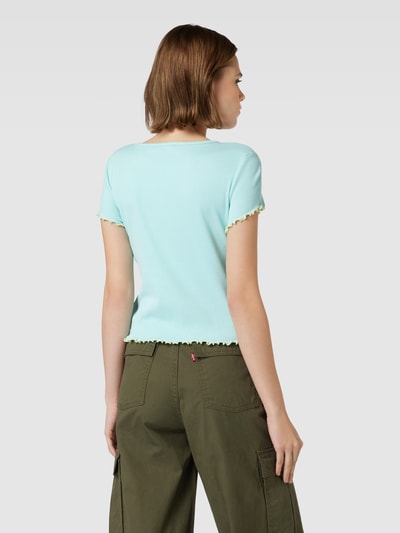 Tom Tailor Denim Cropped T-Shirt mit Muschelsaum Mint 5