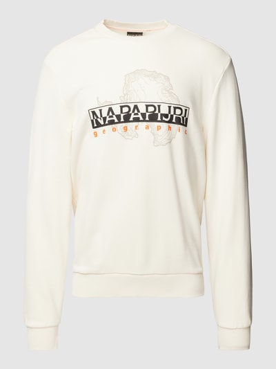 Napapijri Sweatshirt mit Label-Print Offwhite 2