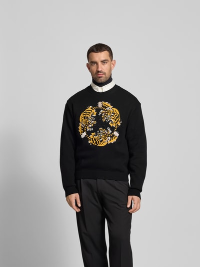 Kenzo Wollpullover in Strick-Optik Black 4