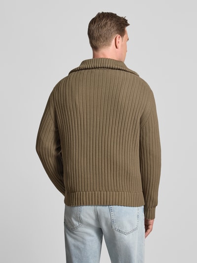 HUGO Regular Fit Troyer aus reiner Baumwolle Modell 'SRIGG' Taupe 5