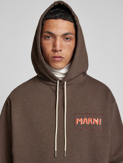 Marni Hoodie mit Label-Detail Schoko 3