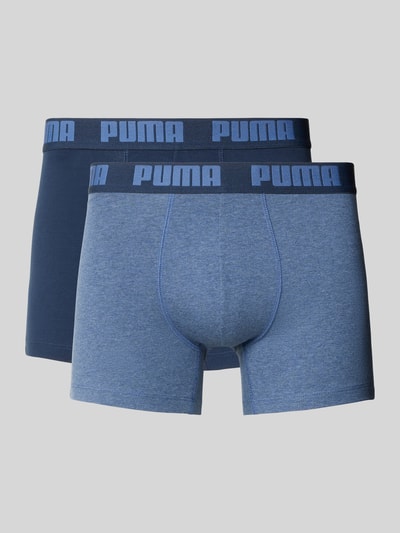 Produktfoto, Slim Fit Boxershorts aus Baumwoll-Mix im 2er-Pack Modell 'EVERDAY' von PUMA, blaue Töne, glatte Textur, Herren Boxershorts von PUMA