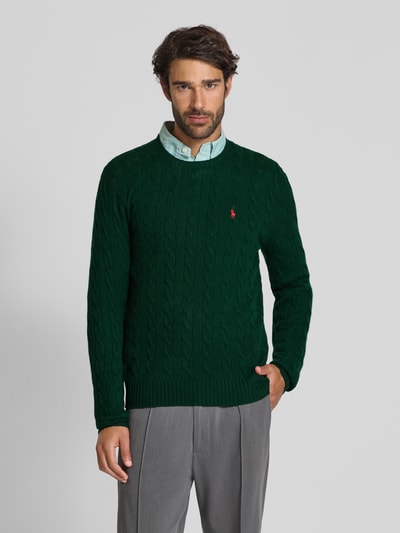 Polo Ralph Lauren Regular fit gebreide pullover van een mix van wol en kasjmier Donkergroen - 4