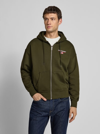 Polo Ralph Lauren Sweatjacke mit Label-Stitching Oliv 4
