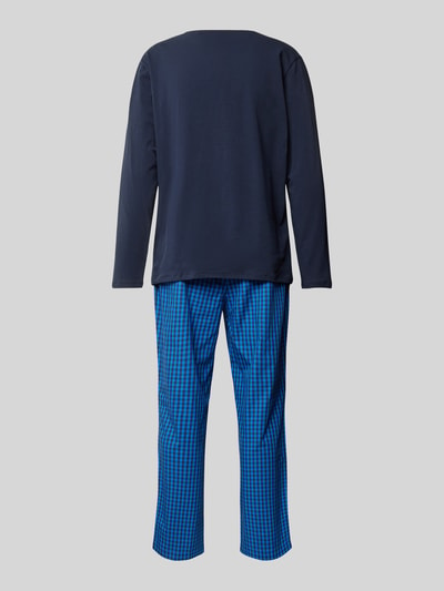 BOSS Pyjama mit Label-Print Modell 'Easy' Blau 3