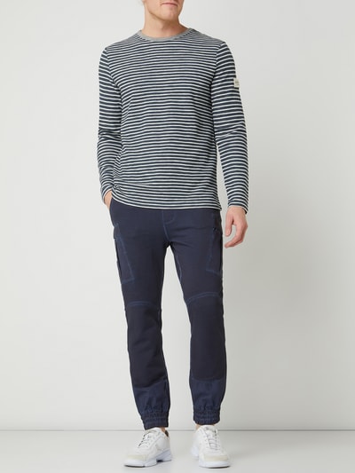 JOOP! Jeans Shirt met lange mouwen en streepmotief, model 'Arjan' Jeansblauw - 1