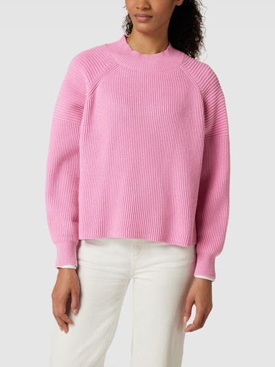 Mango Sweatshirt mit gerippten Abschlüssen Modell 'ROMA' Pink 4