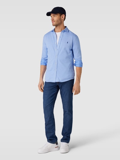 Polo Ralph Lauren Slim Fit Freizeithemd mit Haifischkragen Hellblau 1