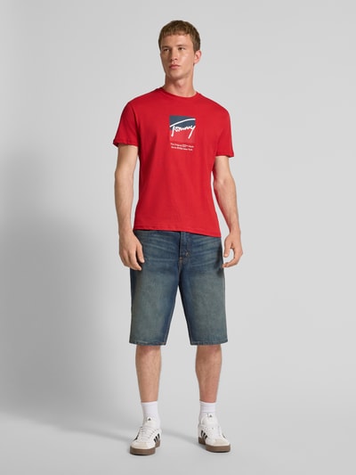 Tommy Jeans T-shirt o kroju regular fit z czystej bawełny Czerwony 1