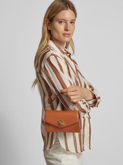 Lauren Ralph Lauren Lederumhängetasche mit Label-Applikation Modell 'TAYLER' Cognac 1