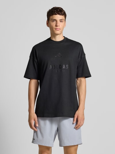 adidas Sportswear T-shirt met labelstitching en ronde hals Zwart - 4
