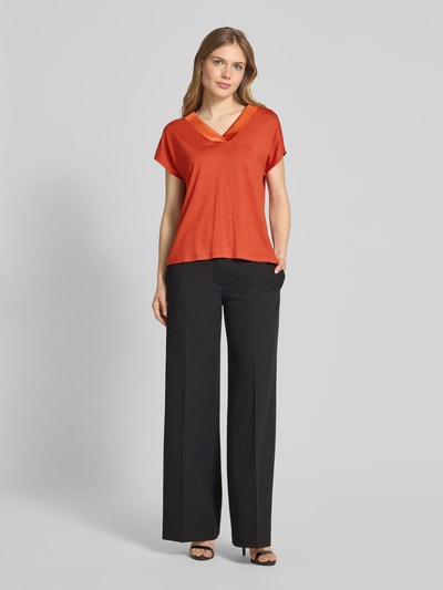 Jake*s Collection T-shirt met V-hals Roestrood - 1