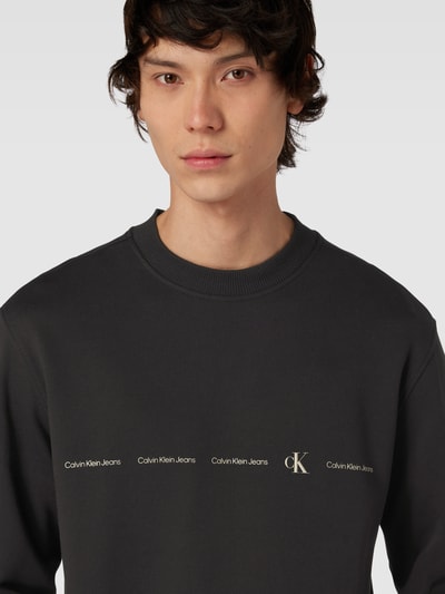 Calvin Klein Jeans Sweatshirt mit Logo-Print Modell 'REPEAT' Black 3