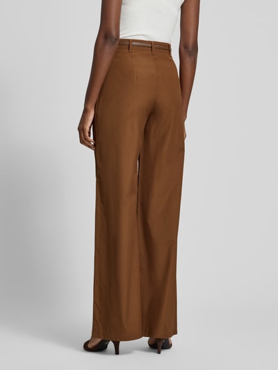 Max Mara Studio Wide Leg Hose aus reiner Baumwolle Modell 'FAREA' Mittelbraun 5
