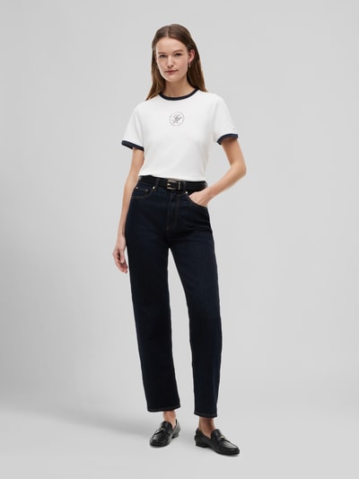Tommy Hilfiger regular fit T-shirt met katoen en logostitching Ecru - 1