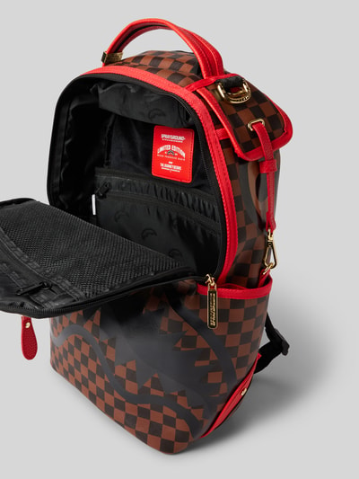 Sprayground Rugzak met labelprint, model 'TAKEOVER THE THRONE' Middenbruin - 5