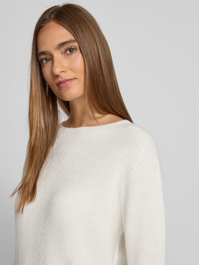 Rich & Royal Sweter z dzianiny z prążkowanymi wykończeniami Złamany biały 3