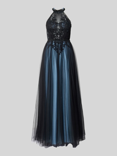 Mascara Abendkleid mit Ziersteinbesatz Bleu 2