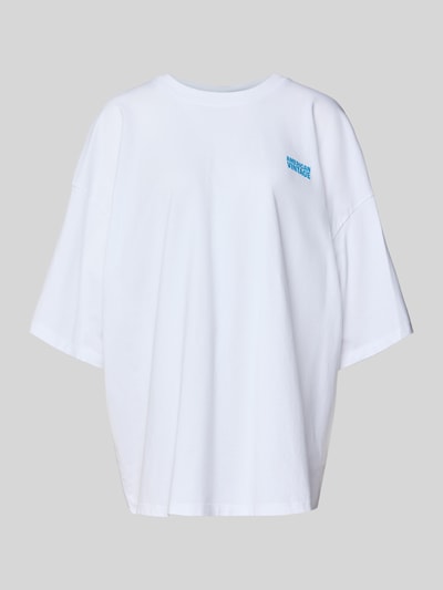 American Vintage Oversized T-shirt met labelprint, model 'GIXY' Wit - 2