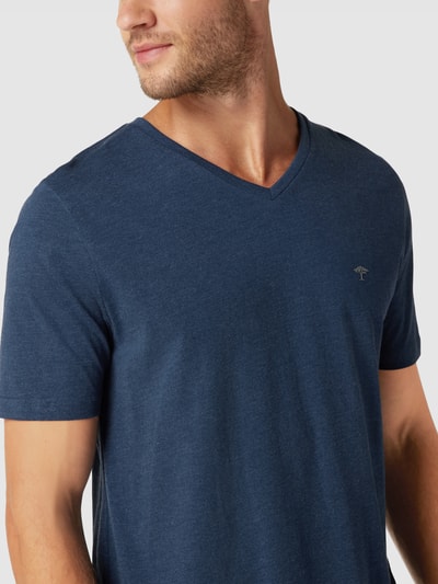 Fynch-Hatton T-Shirt mit V-Ausschnitt Marine Melange 3