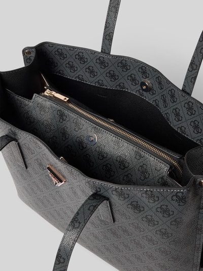 Guess Shopper mit Label-Applikation Modell 'MERIDIAN GIRLFRIEND TOTE' Graphit 5
