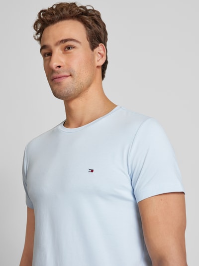 Tommy Hilfiger Slim fit T-shirt met ronde hals Bleu - 3