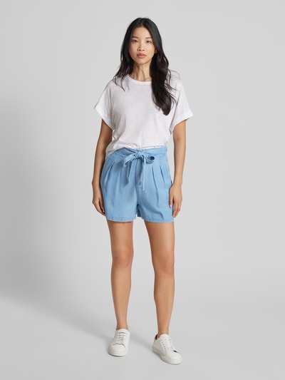 Vero Moda Loose Fit Shorts aus Lyocell mit Bindegürtel Modell 'MIA' Jeansblau 1