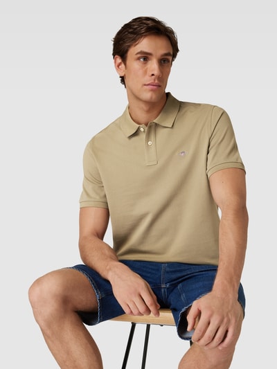 Gant Regular Fit Poloshirt mit Label-Stitching Modell 'SHIELD' Gruen 3
