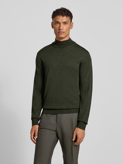 CRUNA Strickpullover mit Mock-Neck Khaki 4