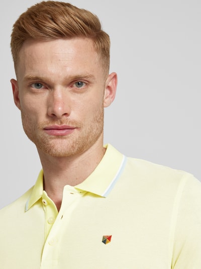 Jack & Jones Premium Regular Fit Poloshirt mit Logo-Stitching Modell 'BLUWIN' Hellgelb 3