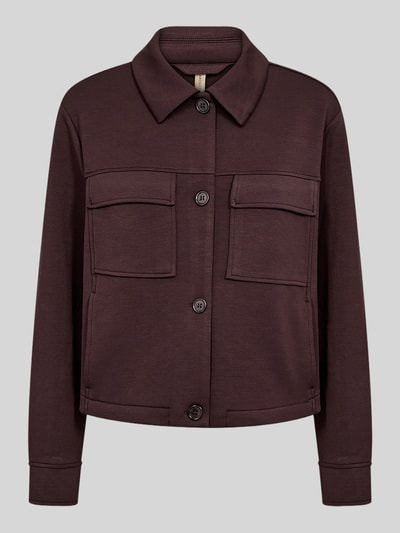 Soyaconcept Regular Fit Cardigan aus Modal-Mix mit klassischem Kragen Schoko 2